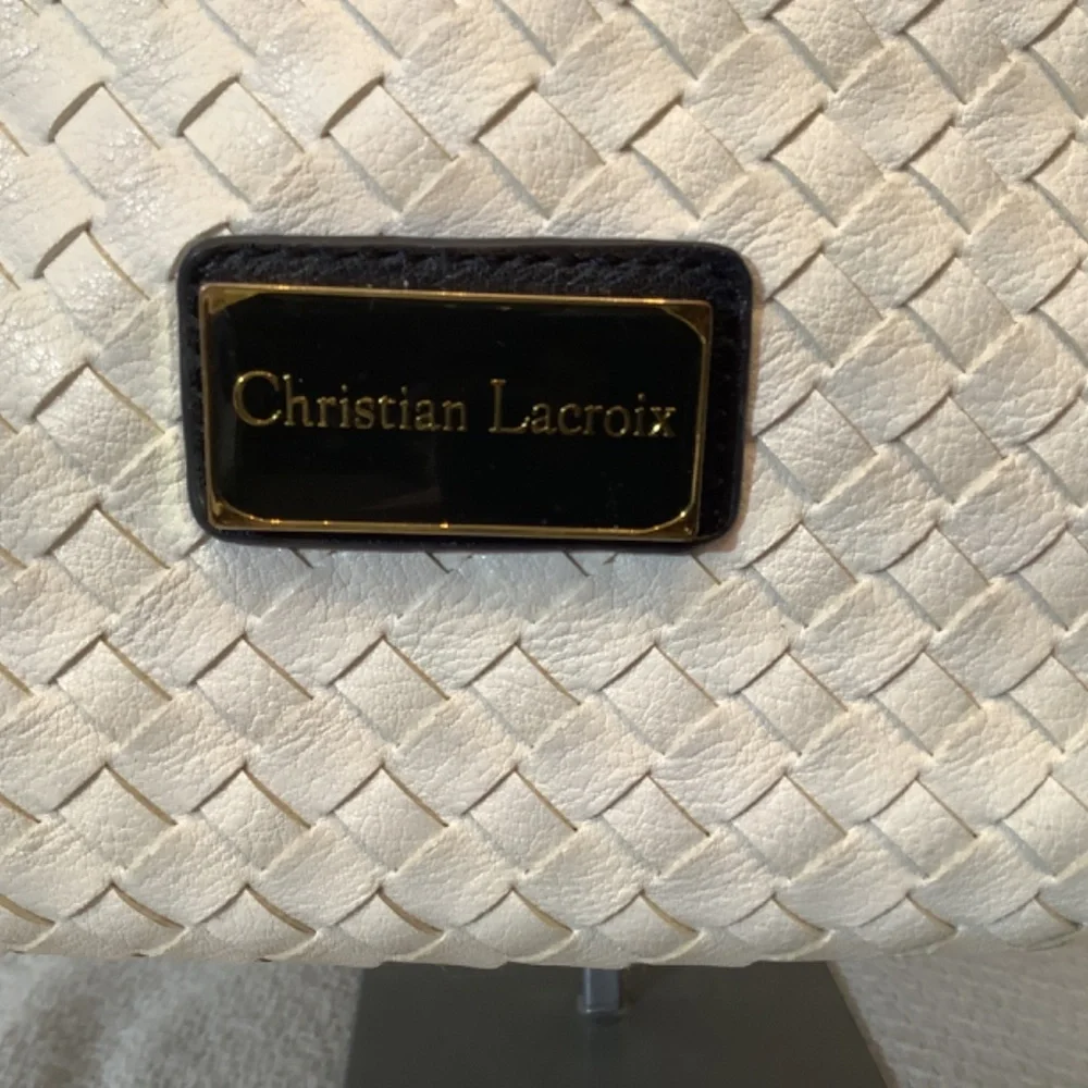 EUC Christian Lacroix navy white tote bag